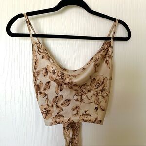 SHEIN Satin Cowl Neck Crop Top Size Medium